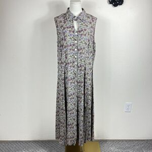 Vintage Betsy Lauren Dress Womens Medium Ditsy Floral Maxi Boho 90s Cottagecore